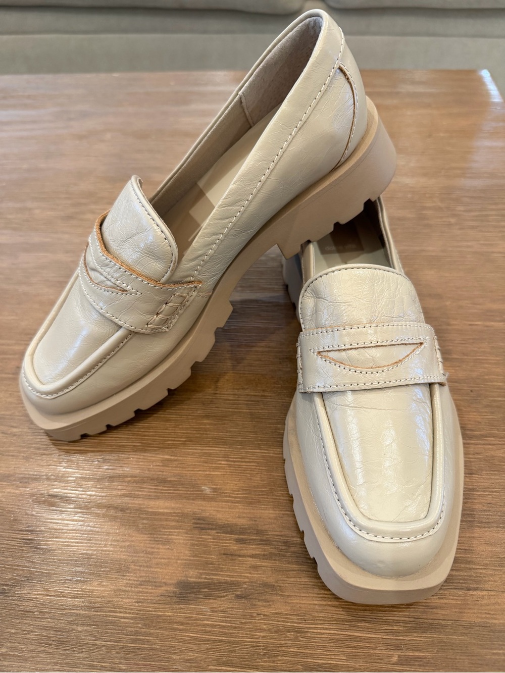 Dolce Vita Cream Platform Lug Loafers